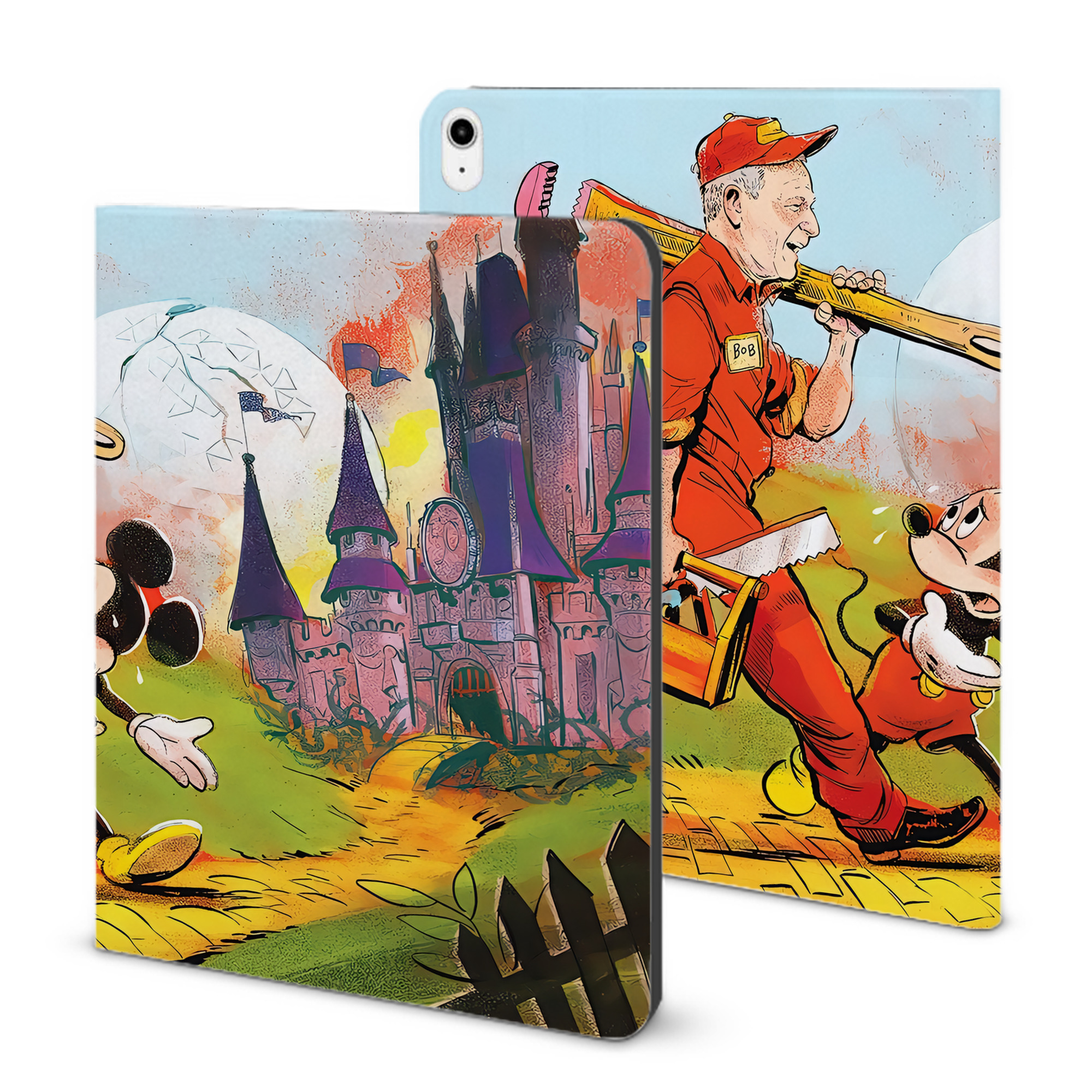 （画像用） ミッキーマウス Mickey Mouse IPadケース ペンホルダー付き ブックスタイルデザイン